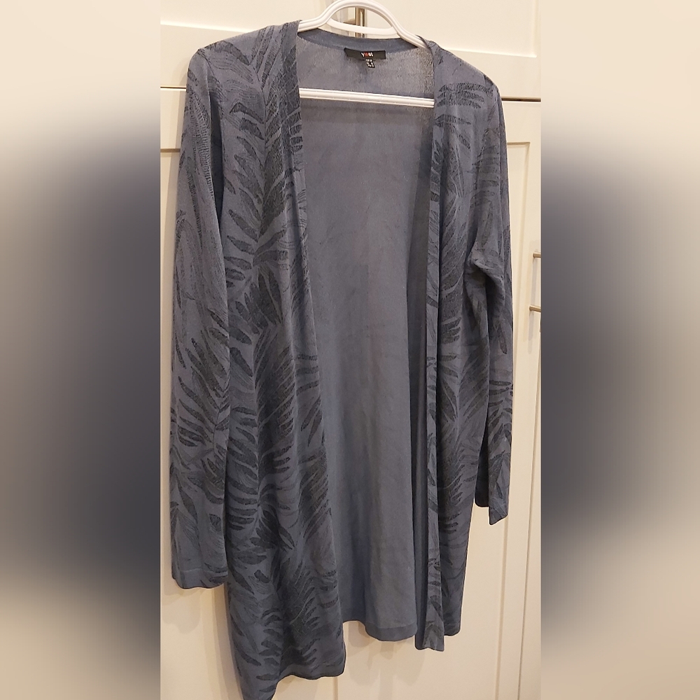 Yest long open front tropical cardigan